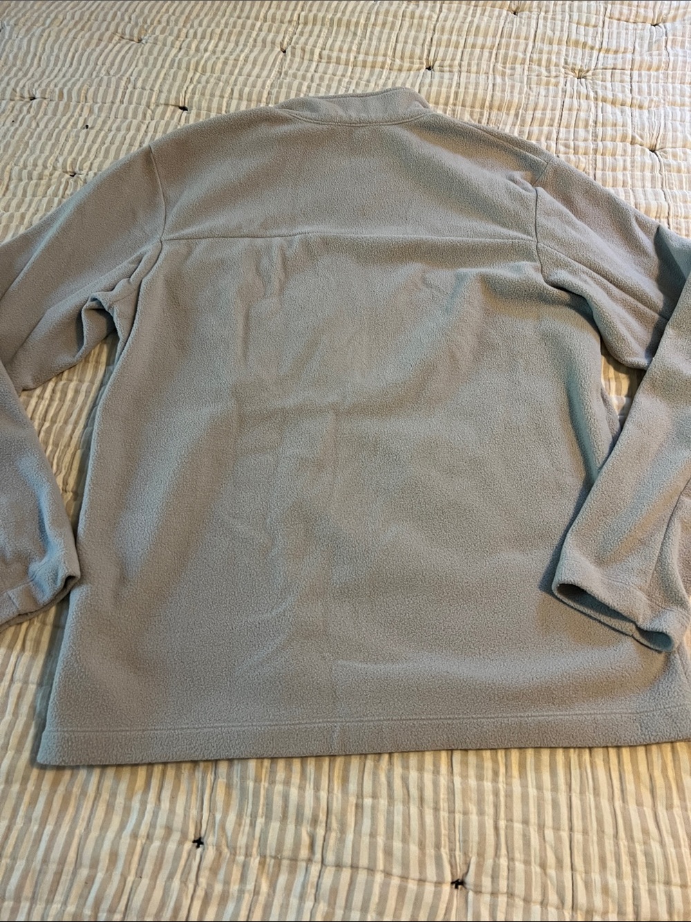 The North Face Light Gray Fleece Quarter-Zip with Black Chest Pocket - Picture 5 of 5